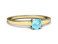 Pierścionek topaz i brylanty białe i żółte złoto próba 585 - p16326zbtp- 2
