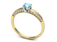 Pierścionek topaz i brylanty białe i żółte złoto próba 585 - p16326zbtp- 3
