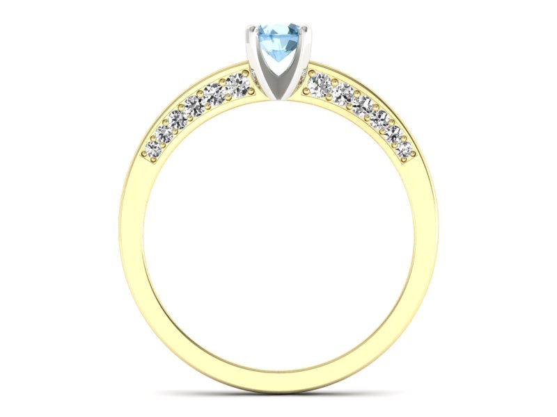 Pierścionek topaz i brylanty białe żółte złoto - p16326zbtp — zdjęcie 2