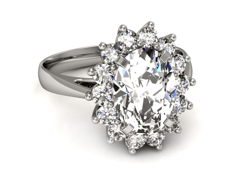 Złoty pierścionek z diamentami białe złoto - p16327b — zdjęcie 5