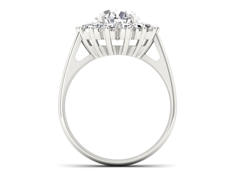 Złoty pierścionek z diamentami białe złoto - p16327b — zdjęcie 2