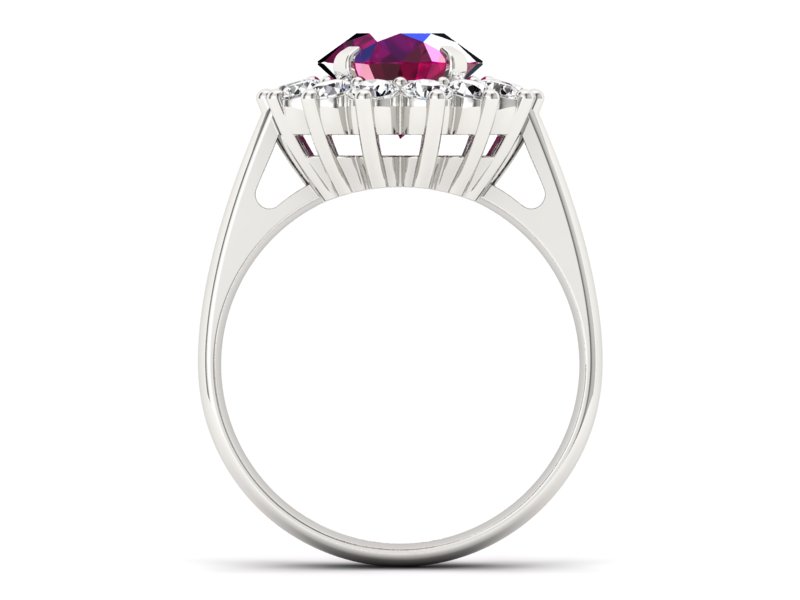 Pierścionek z rubinem i brylantami białe złoto - p16327br — zdjęcie 2