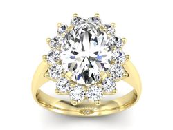 Złoty pierścionek z diamentami żółte złoto - p16327z