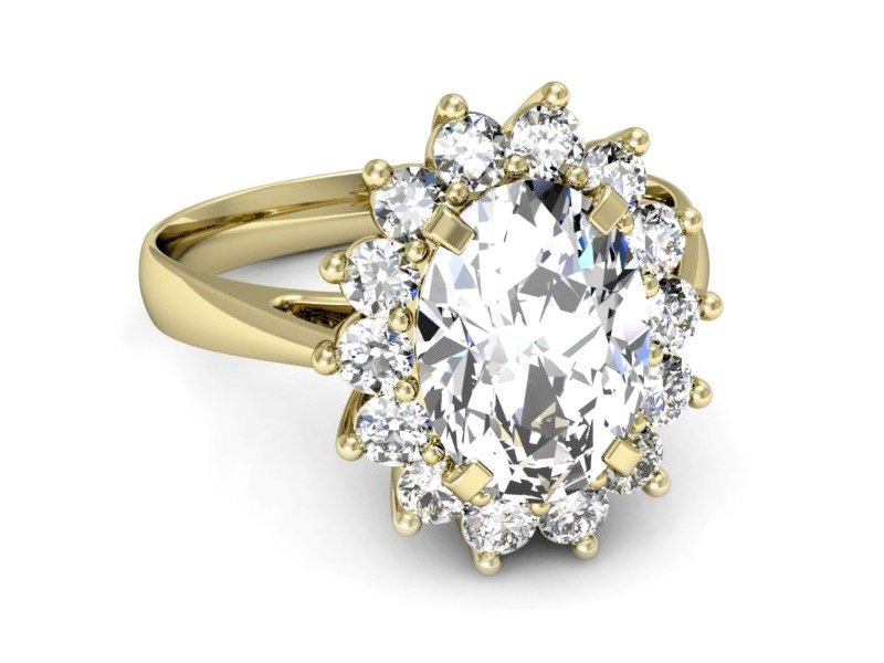 Złoty pierścionek z diamentami żółte złoto - p16327z — zdjęcie 5