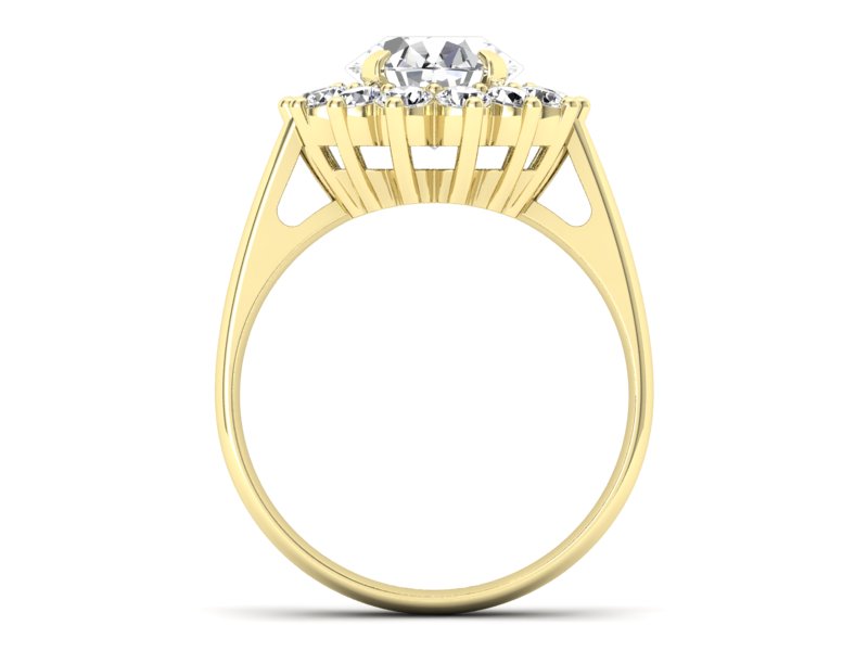 Złoty pierścionek z diamentami żółte złoto - p16327z — zdjęcie 2