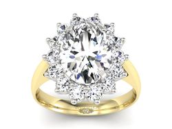 Pierścionek z diamentami żółte i białe złoto - p16327zb