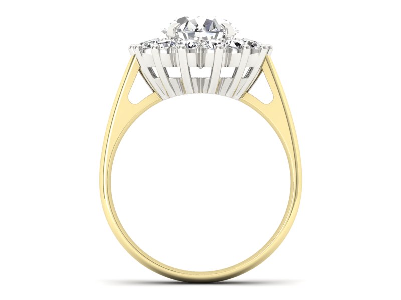 Pierścionek z diamentami żółte i białe złoto - p16327zb — zdjęcie 2