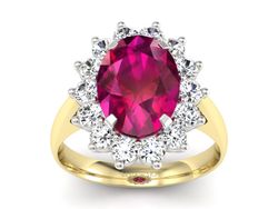 Pierścionek z rubinem i diamentami - p16327zbr