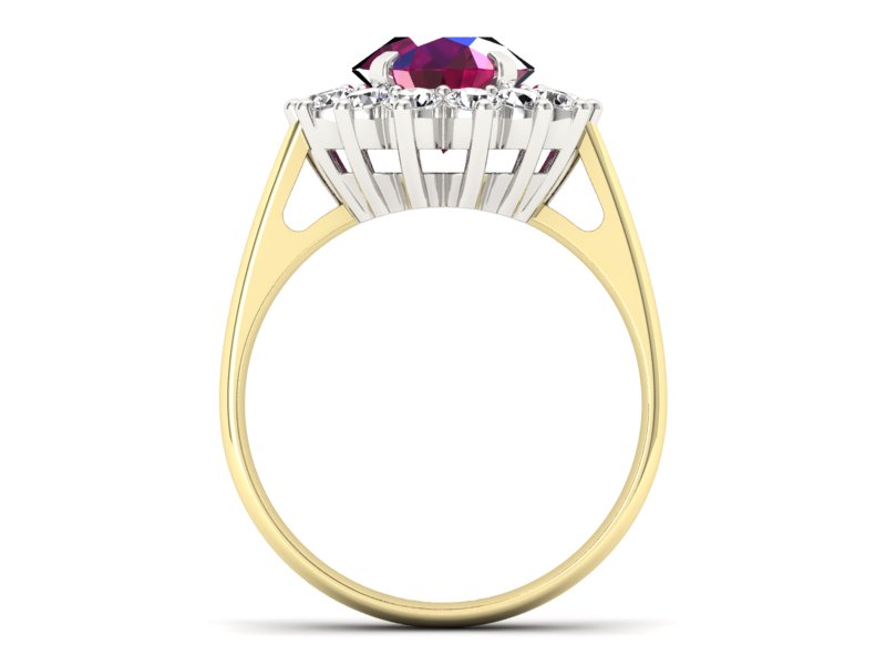 Pierścionek z rubinem i diamentami - p16327zbr — zdjęcie 2