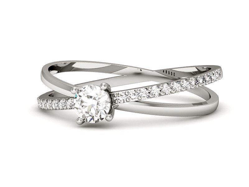 Pierścionek zaręczynowy z brylantami białe złoto - p16329b — zdjęcie 2