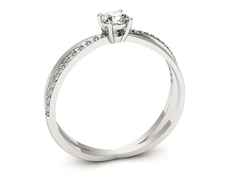 Pierścionek zaręczynowy z brylantami białe złoto - p16329b — zdjęcie 3