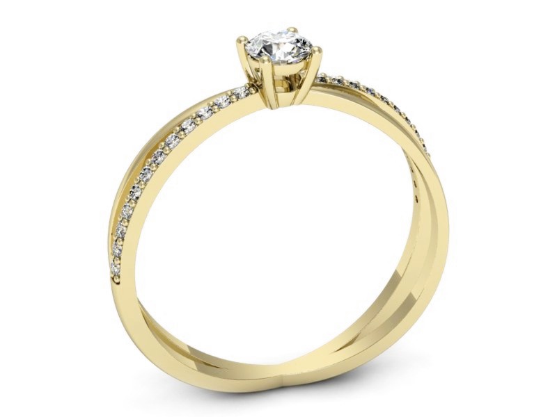 Złoty pierścionek z brylantami żółte złoto - p16329z — zdjęcie 3