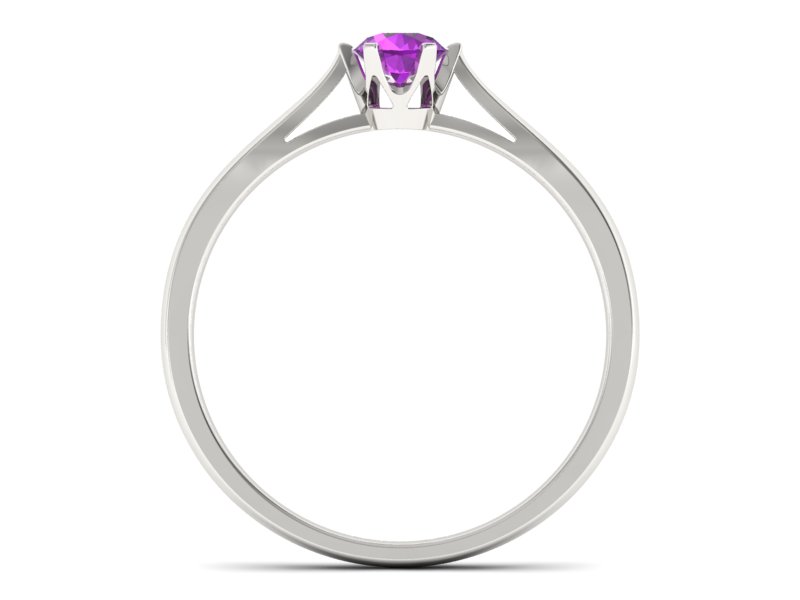 Złoty pierścionek z ametystem białe złoto - p16330bat — zdjęcie 2
