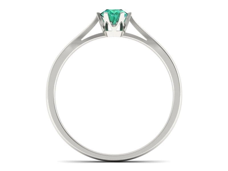 Złoty pierścionek ze szmaragdem białe złoto - p16330bsm — zdjęcie 2