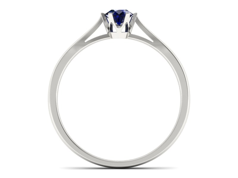 Złoty pierścionek z szafirem białe złoto - p16330bsz — zdjęcie 2