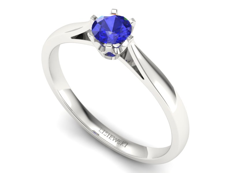 Złoty pierścionek z szafirem białe złoto - p16330bszc — zdjęcie 3
