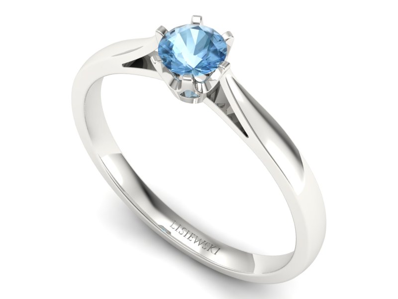 Złoty pierścionek z topazem białe złoto - p16330btp — zdjęcie 3