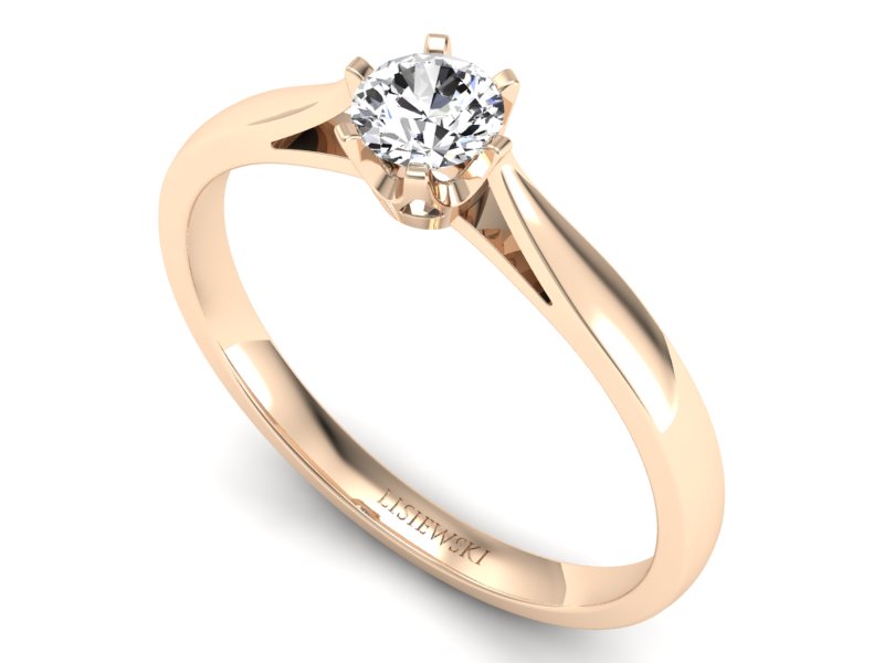 Pierścionek z brylantem różowe złoto - p16330c — zdjęcie 3