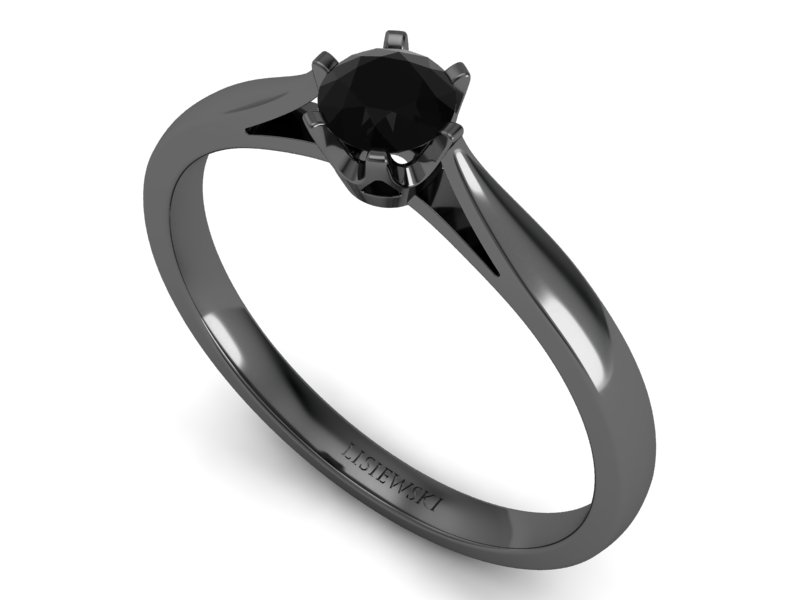 Pierścionek czarne złoto z czarnym diamentem - p16330czcd — zdjęcie 3