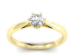 Pierścionek zaręczynowy z diamentem żółte złoto - p16330z