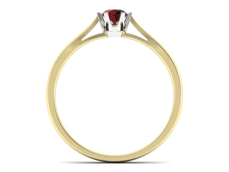 Pierścionek z granatem żółte białe złoto - p16330zbgr — zdjęcie 2