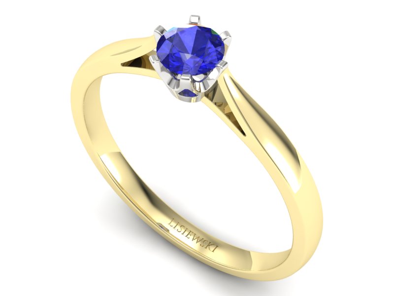 Pierścionek zaręczynowy z szafirem - p16330zbszc — zdjęcie 3