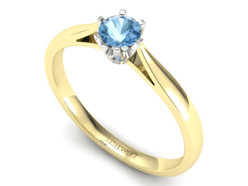 Pierścionek z topazem żółte białe złoto - p16330zbtp — zdjęcie 3