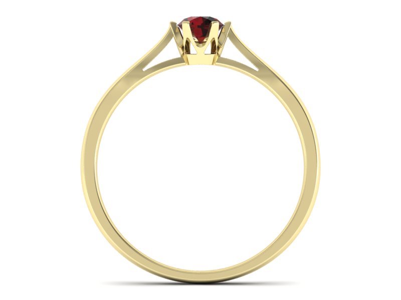 Złoty pierścionek z granatem żółte złoto - p16330zgr — zdjęcie 2