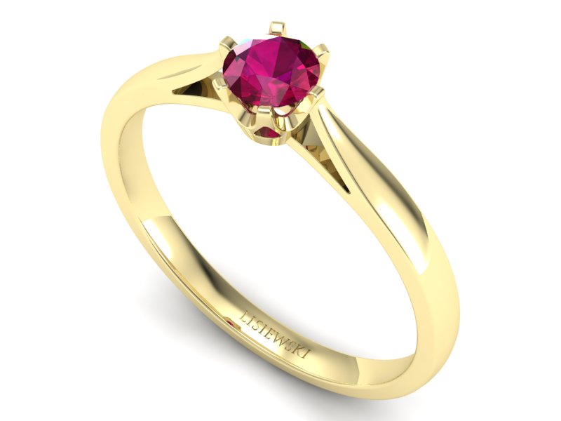 Złoty pierścionek z rubinem żółte złoto - p16330zr — zdjęcie 3
