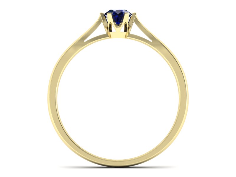 Złoty pierścionek z szafirem żółte złoto - p16330zsz — zdjęcie 2