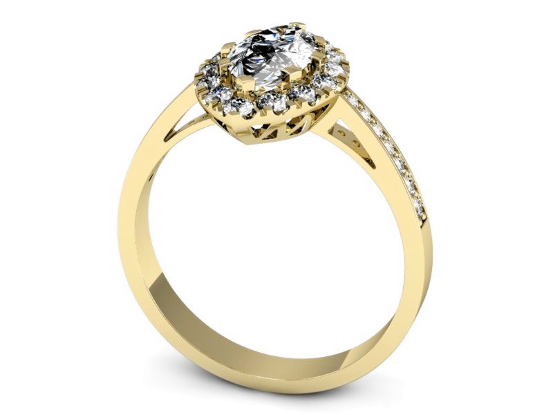 Złoty pierścionek z diamentami żółte złoto - p16331z — zdjęcie 3