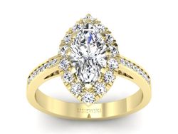 Złoty pierścionek z diamentami żółte złoto - p16331z