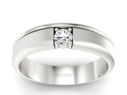 Złoty Pierścionek z diamentem w białym złocie - p16332bmp