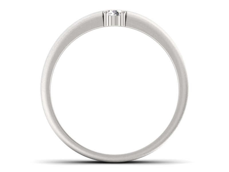 Złoty pierścionek z diamentem w białym złocie - p16332bmp — zdjęcie 2