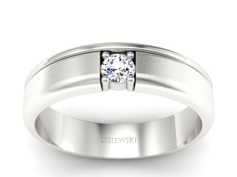 Złoty pierścionek z brylantem białe złoto - p16332bms