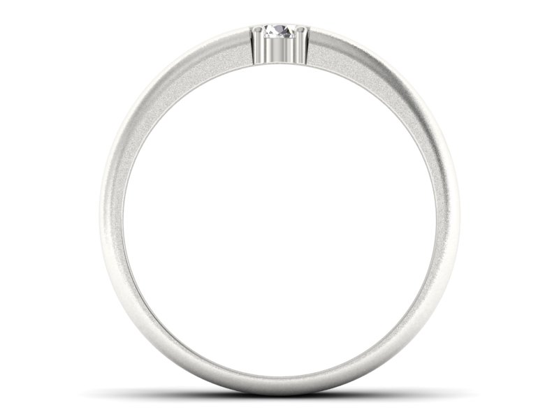 Złoty pierścionek z brylantem białe złoto - p16332bms — zdjęcie 2