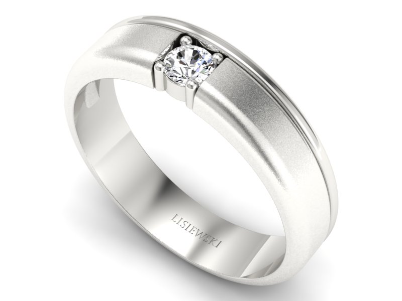Złoty pierścionek z brylantem białe złoto - p16332bms — zdjęcie 3