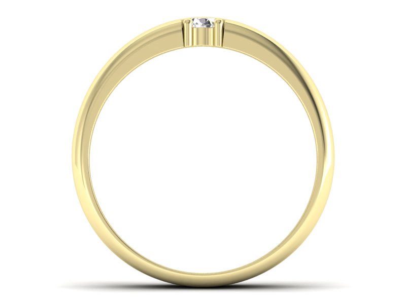 Złoty pierścionek z brylantem żółte złoto - p16332z — zdjęcie 2