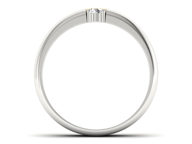 Pierścionek z diamentem żółte i białe złoto - p16332zb — zdjęcie 2