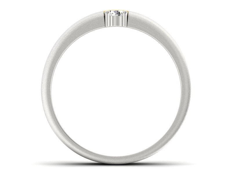 Pierścionek z diamentem żółte i białe złoto - p16332zbmp — zdjęcie 2