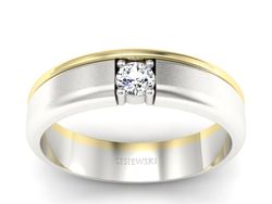 Pierścionek z diamentem żółte i białe złoto - p16332zbms