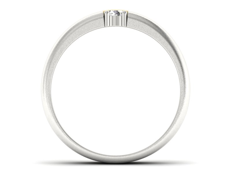 Pierścionek z diamentem żółte i białe złoto - p16332zbms — zdjęcie 2