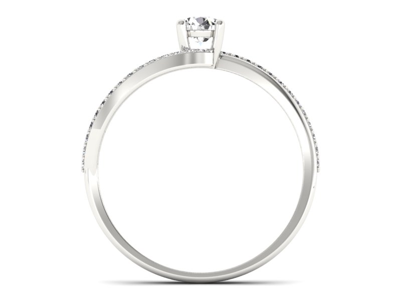 Złoty pierścionek z brylantami białe złoto - p16333b — zdjęcie 2