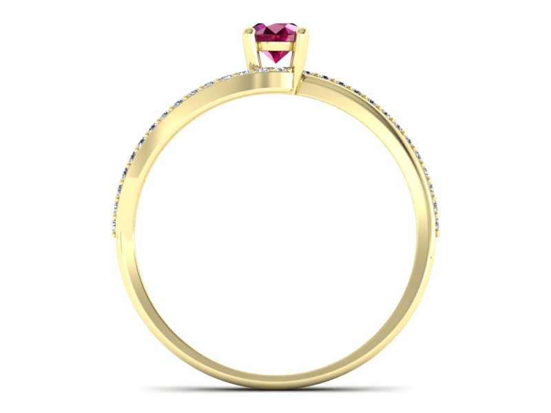 Pierścionek z rubinem i brylantami - p16333zr — zdjęcie 2