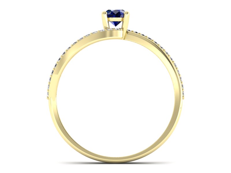 Zaręczynowy pierścionek z szafirem i brylantami - p16333zsz — zdjęcie 2