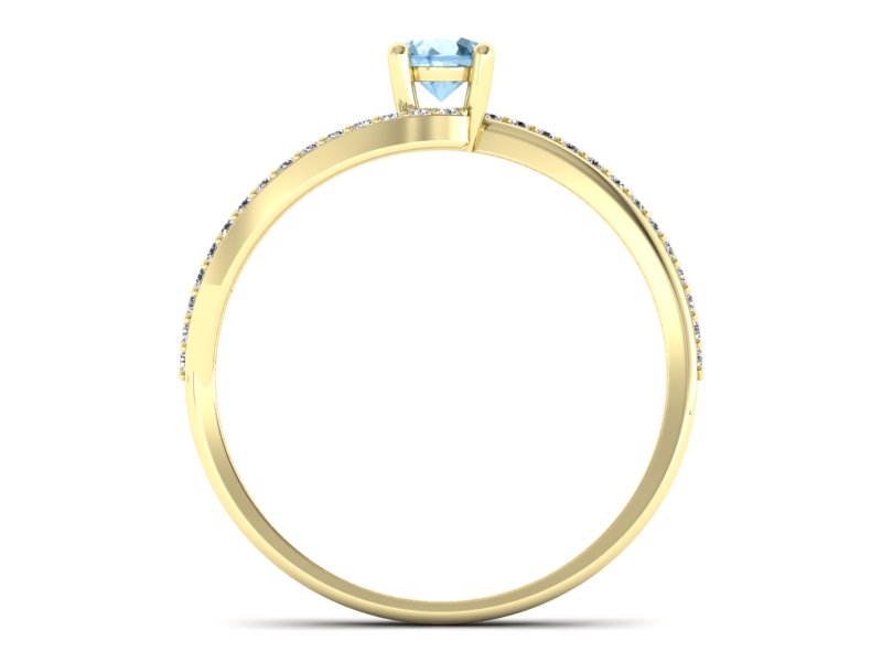 Złoty pierścionek z topazem i brylantami - p16333ztp — zdjęcie 2