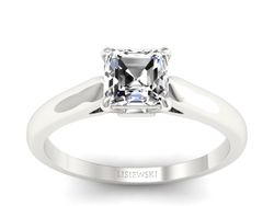 Złoty pierścionek z diamentem białe złoto - p16337b