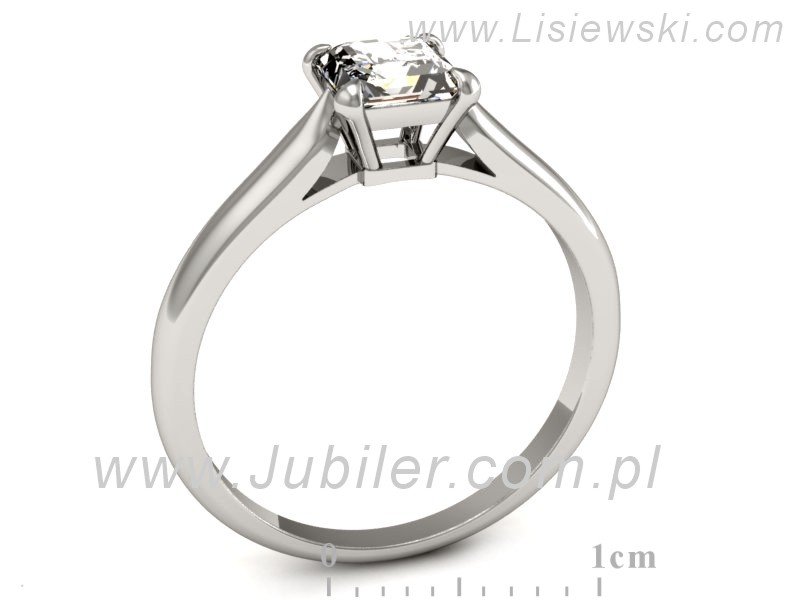 Złoty pierścionek z diamentem białe złoto - p16337b — zdjęcie 3