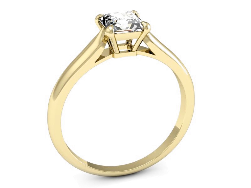 Złoty pierścionek z diamentem żółte złoto - p16337z — zdjęcie 3