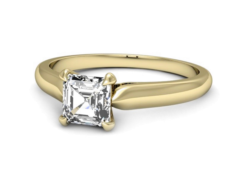 Złoty pierścionek z diamentem żółte złoto - p16337z — zdjęcie 2